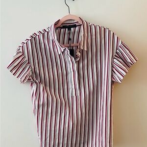Tommy Hilfiger Red and White Striped Blouse